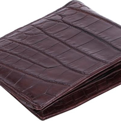 Ví Nam Da Cá Sấu Vip 2 Mặt Da Huy Hoàng HT2729 (12,5 x 10 cm) - Nâu Đất