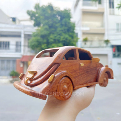 Mô hình ô tô, mô hình xe hơi, xe con gỗ tràm, mô hình trang trí bàn học, bàn làm việc, hàng chính hãng chất lượng cao