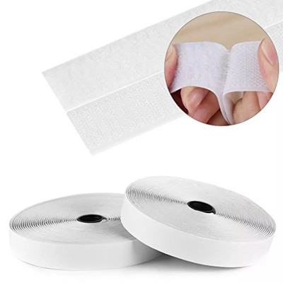 25mmx1m Miếng dán xé, băng dán xé velcro tape có lớp băng keo 2 mặt MÀU ĐEN