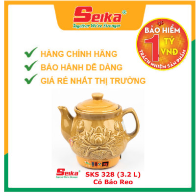 Ấm Sắc Thuốc Seika 3.2L - SKS328 (Gốm Sứ Bát Tràng) - Hàng chính hãng