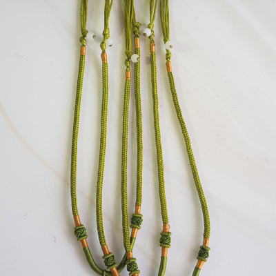 Sợi Dây Đeo cổ mới Xanh Lá Kiểu dạng rút đẹp Size 3mm x dài trồng cổ Anh Chị tự chỉnh theo ý 23cm - 30cm Phối với mặt Phật, mặt dây chuyền nam nữ đeo được hết rẻ đẹp ạ