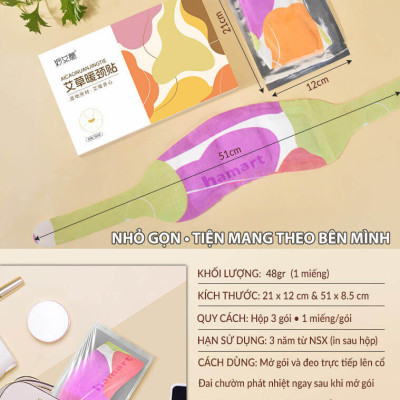 Đai Dán Nóng Chườm Cổ Vai Gáy Hamart Xông Hơi Nhiệt Giảm Đau Thư Giãn Cổ Vai Gáy Hiệu Quả