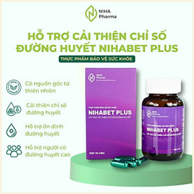 Viên uống cải thiện chỉ số đường huyết NIHABET PLUS (Hộp 30 Viên)