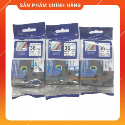 Nhãn In TNE-S261 - Đen nền trắng 36mm x 8m - Dùng cho máy in BROTHER - AIMO - PUTY [Hàng nhập khẩu]