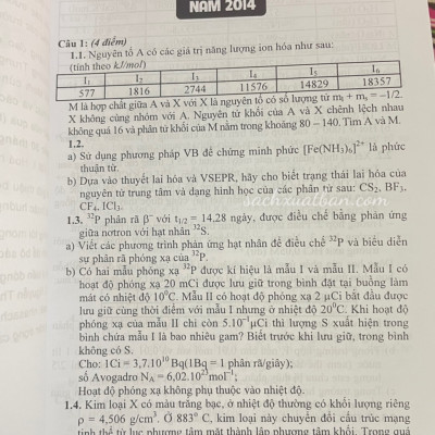 Sách Tổng Tập Đề Thi Olympic 30 Tháng 4 Hóa Học 10 (Từ Năm 2014 Đến Năm 2018)