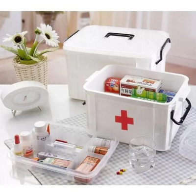 Hộp nhựa đựng đồ y tế đồ Nail mỹ phẩm gia đình đa năng (Cỡ nhỏ 24x17x13cm)