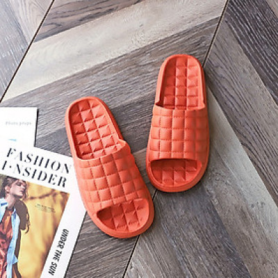 Dép đi trong nhà FuNu hình ô vuông chống trượt, bề mặt da PU hấp thụ sốc giúp êm mềm thoải mái bàn chân, Dép nhà tắm - Hàng chính hãng