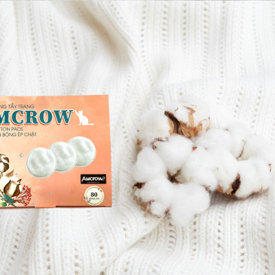 Bông tẩy trang tròn hộp 80 miếng Mcrow -Màu Hồng