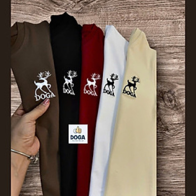 Aó thun babytee chất borip cotton DOGA thêu hinh nai xinh mã193