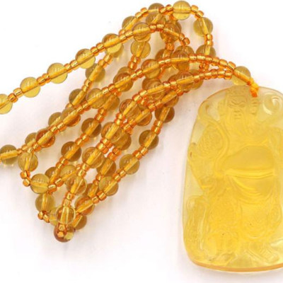 Vòng cổ tượng Quan công Pha lê vàng DQCV14