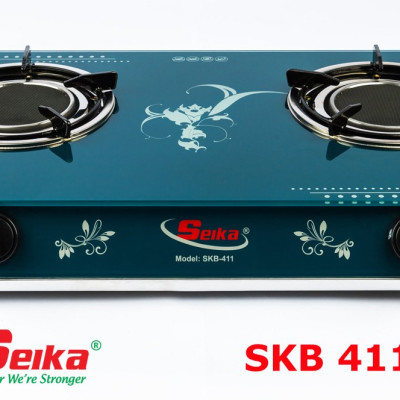 Bếp Gas Đôi Mặt Kính Sen Hồng Ngoại Seika SKB411 - Hàng Chính Hãng