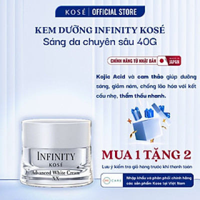 Kem Dưỡng Trắng Da Ban Đêm Chuyên Sâu, Làm Sáng, Mờ Thâm, Dưỡng Ẩm Advanced White Cream XX Infinity Kosé Nhật Bản 40g