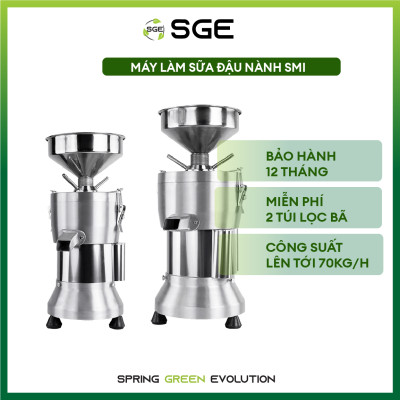 Máy Làm Sữa Đậu Nành Công Nghiệp Model SMI. Có 2 Size, Phù Hợp Nhu Cầu Kinh Doanh, Tốc Độ Sản Xuất Tối Đa 70L/1h, Làm Từ 100% Inox, Tiết Kiệm Điện, Tặng Miễn Phí 2 Túi Lọc Bã, 2 Đầu Xay. Hàng Nhập Khẩu Chính Hãng Thái Lan!!