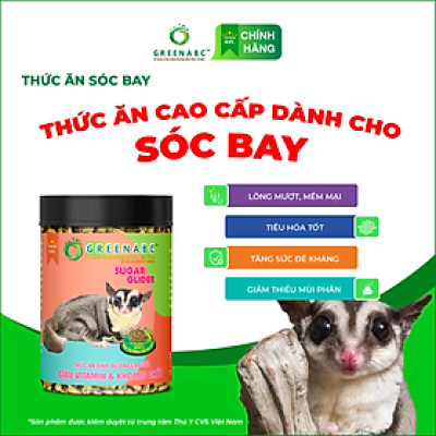 Thức ăn Sóc Bay & Sóc Cảnh GREENABC – Cung cấp đầy đủ dưỡng chất Protein - Canxi - Lipid năng lượng dồi dào, cơ thể linh hoạt dẻo dai – Hộp 480g