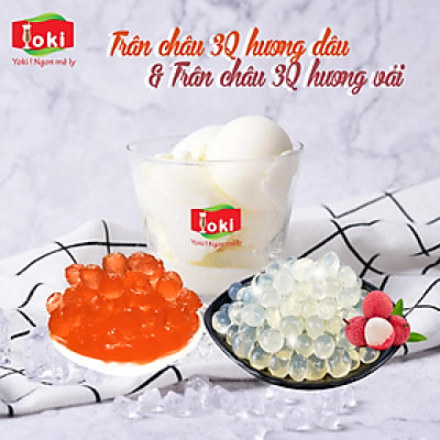Combo Trân châu 3Q hương vải Yoki và Trân châu 3Q hương dâu Yoki