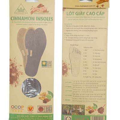 Lót giày Hương Quế CL06 chính hãng, êm, bền, bột quế thật, thơm, chống hôi chân và tốt cho sức khỏe.