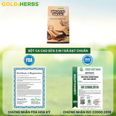 Bột cacao sữa 5in1 GoldzHerbs – 14 gói/ 500g