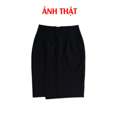 Chân váy bút chì dáng ngắn dài 56cm xẻ tà trước duyên dáng vải kaki thun co giãn - New Design