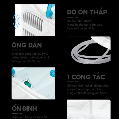 Máy xông khí mũi họng 2 trong 1 LUCASS A22 nhập khẩu chính hãng, xông khí dung, xông mũi, xông họng, bảo vệ hô hấp cho người lớn và trẻ em