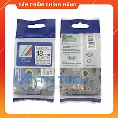 Nhãn In Tz2-M941 - Đen nền bạc 18mm x 8m - Dùng cho máy in BROTHER - AIMO - PUTY [Hàng nhập khẩu]