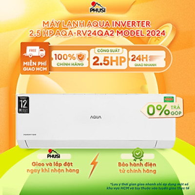 Máy lạnh AQUA Inverter 2.5 HP AQA-RV24QA2 - Hàng chính hãng - Giao HCM và 1 số tỉnh thành