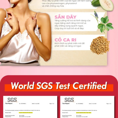 [QUÀ 20.10] Nước Uống Thảo Mộc Giảm Đau Bụng Kinh Hiệu Quả, Tăng Kích Cỡ Vòng 1, Thon Gọn Sắc Vóc Ba Zhen Ujuwon Bust Up (Hộp 8 Gói)