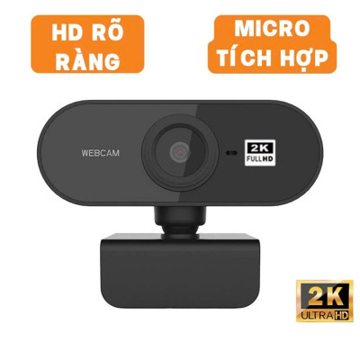 Webcam Cho Máy Tính PC Laptop 2K FullHD Kèm Mic Tích Hợp Micro To Rõ Cho Cuộc Gọi Video Call Zoom Góc Siêu Rộng New Chất Lượng Cao Để Live Stream Học Online Hàng Nhập Khẩu