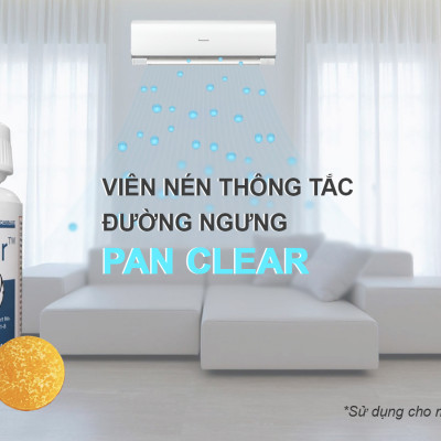 Viên nén thông tắc máy lạnh 1,5 tấn - Pan Clear màu vàng - Xử lý rong rêu, cặn bẩn - Hộp 10 viên