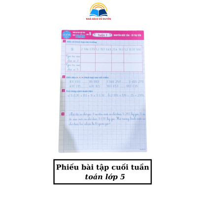 sách - Phiếu Bài Tập Cuối Tuần Môn Toán, Tiếng Anh, Tiếng Việt Lớp 3, 4, 5 ( Biên Soạn Theo Chương Trình GDPT Mới)