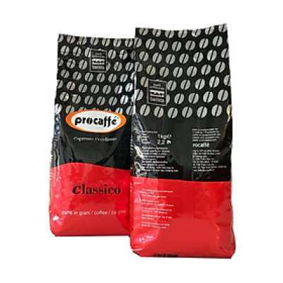 Cà phê nguyên chất pha máy PROCAFFE CLASSICO túi 1kg - Hàng chính hãng