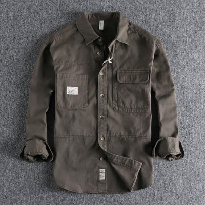 Áo sơ mi phong cách Retro_chiến thuật_dã ngoại