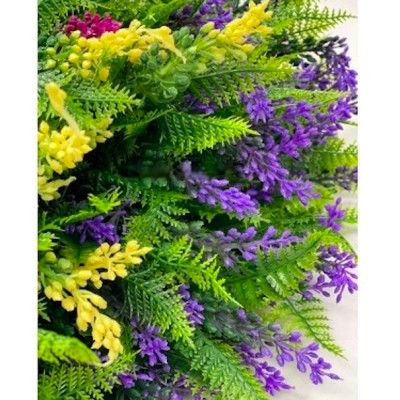 Cụm dương xỉ giả có hoa - Size 27cm - Cây dương sỉ giả, hoa lụa decor trang trí rẻ, bền, đẹp.