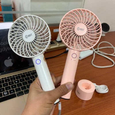 Hàng chính hãng - Quạt Sạc Cầm Tay Cao Cấp Comet CRF1004 4W có đế rời, 6 cánh quạt