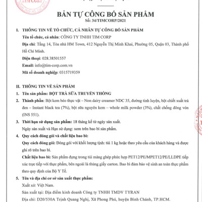 Trà Sữa Truyền Thống Tự Pha 3in1 Déli - 250gr