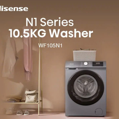 Máy giặt Hisense Inverter Pro 10.5 kg WF105N1 Giặt hơi nước diệt khuẩn, bảo hành 3 năm - HÀNG CHÍNH HÃNG