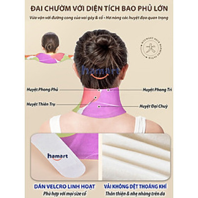 Đai Dán Nóng Chườm Cổ Vai Gáy Hamart Xông Hơi Nhiệt Giảm Đau Thư Giãn Cổ Vai Gáy Hiệu Quả