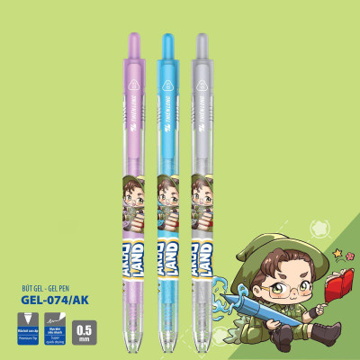 Bút Gel 0.5 mm - Nhân Vật Akooland Tahi - Thiên Long - GEL-074/AK - Mực Xanh