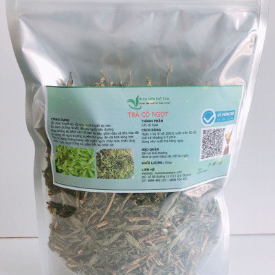 Trà cỏ ngọt - Dùng thích hợp cho người tiểu đường -  Cỏ ngọt sấy khô thơm và sạch - Gói 300g