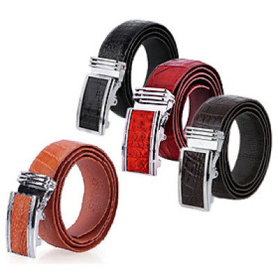 HJ4742-43-44-45 - Thắt lưng nam da cá sấu Huy Hoàng nguyên con bụng 3,5P màu đen, nâu đỏ, nâu đất, vàng bò