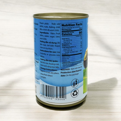 Thốt nốt đóng hộp (565gr) - Trái Thốt nốt tươi đóng lon - Nước trái cây giải khát - Thương hiệu Antesco (Đồ hộp)