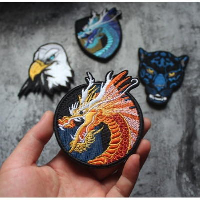 Patch vải velcro đầu rồng dán ba lô, nón , quần áo , túi xách