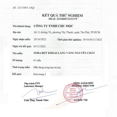 Sora bột khoai lang vàng nguyên chất (chiết lẻ từ pack 25kg)