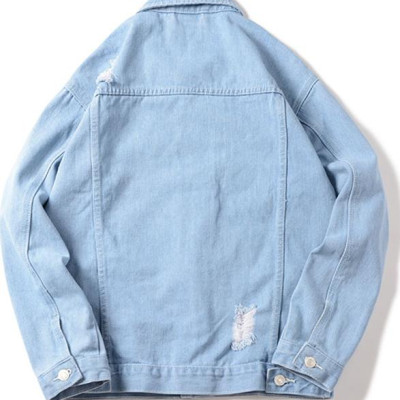 Áo khoác jeans rách nam bò sáng AJ05