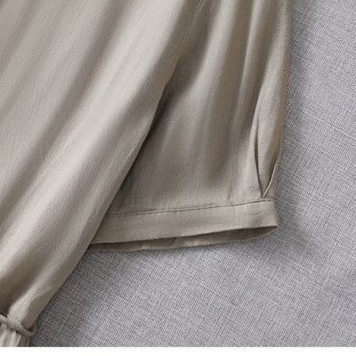 Đầm Linen Nữ Form Suông Cổ Sen, có dây buộc eo, thoáng mát Da216