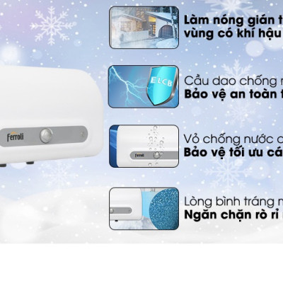 Máy nước nóng gián tiếp FERROLI QQ ME 20 lít (công suất 2500W) - Hàng chính hãng