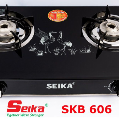 Bếp Gas Đôi Mặt Kính Seika SKB606 - Hàng Chính Hãng
