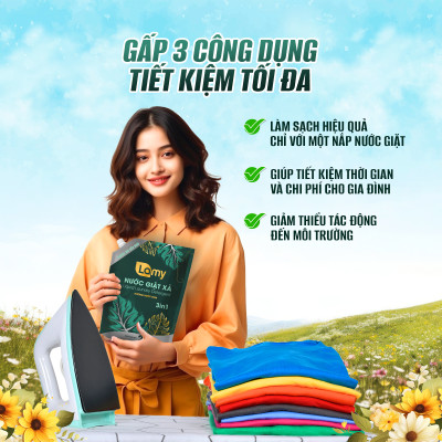 [MUA 1 TẶNG 1] Nước Giặt Xả Lamy EcoWipes Túi 2KG Hương Nước Hoa Thơm Lâu Sạch Nhanh Làm Mềm Vải 3IN1 (2 TÚI)