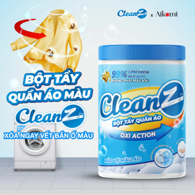 Bột tẩy quần áo màu CleanZ 300g đánh bay vết bẩn, ố màu