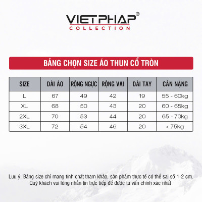 Áo Thun Nam VIỆT PHÁP Form Unisex Chất liệu Cotton co dãn thấm hút mồ hồi tốt 7902