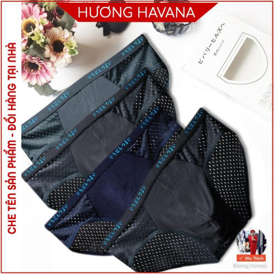 Hộp 4 quần lót nam thông hơi - quần sịp nam tam giác đùi - có size lớn MLQ01